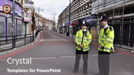  Presentation with third - Audience pleasing theme consisting of london-august-09-clapham-junction backdrop and a gray colored foreground