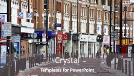  Presentation with third - Beautiful theme featuring london-august-09-clapham-junction backdrop and a gray colored foreground