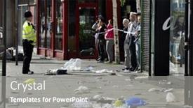  Presentation with third - PPT layouts enhanced with london-august-09-clapham-junction background and a gray colored foreground