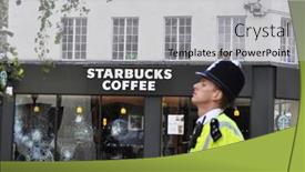  Presentation with third - Slide deck with london-august-09-clapham-junction background and a light gray colored foreground