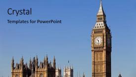  Presentation with parliament westminster london england - Beautiful presentation featuring london big ben clock backdrop and a teal colored foreground
