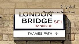  Presentation with two way street sign - Presentation theme with london bridge street sign london background and a coral colored foreground