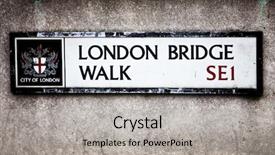  Presentation with london - Cool new PPT layouts with london bridge walk street sign backdrop and a light gray colored foreground
