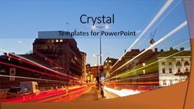  Presentation with road light - Cool new theme with london cityscape with road light backdrop and a light blue colored foreground