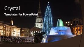  Presentation with blue lights - Presentation design enhanced with london-december-18-the-christmas background and a black colored foreground