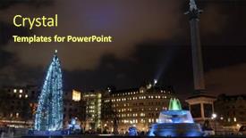  Presentation with blue lights - Beautiful presentation design featuring london-december-18-the-christmas backdrop and a tawny brown colored foreground