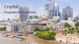  Presentation with panoramic london skyline iconic - Beautiful slide deck featuring london downtown cityscape skylines building backdrop and a  colored foreground
