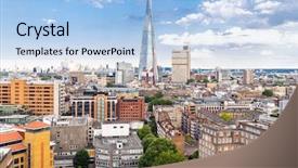  Presentation with panoramic london skyline iconic - Amazing theme having london downtown cityscape skylines building backdrop and a light blue colored foreground