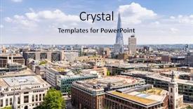  Presentation with panoramic london skyline iconic - Amazing slide set having london downtown cityscape skylines building backdrop and a light blue colored foreground