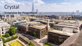  Presentation with london - Slide deck featuring london downtown cityscape skylines building background and a light blue colored foreground