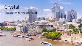  Presentation with london - PPT layouts featuring london downtown cityscape skylines building background and a light blue colored foreground