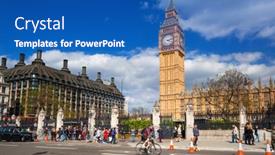  Presentation with parliament westminster london england - Theme with london-england-may-14-2016 background and a teal colored foreground