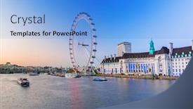  Presentation with ferris wheel - PPT theme having london-england-may-14-2016 background and a light blue colored foreground