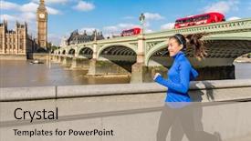  Presentation with parliament westminster london england - PPT theme enhanced with london england united kingdom background and a mint green colored foreground