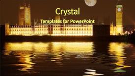  Presentation with westminster - Cool new PPT theme with big ben london eye - westminster - houses of parliament backdrop and a tawny brown colored foreground