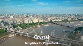  Presentation with eye - Slide set with london eye over thames river background and a gray colored foreground
