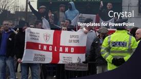  Presentation with mosque - Presentation theme featuring london-feb-12-english-defence background and a ocean colored foreground