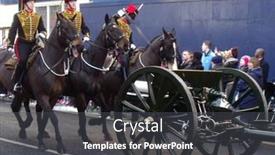  Presentation with kings - Cool new PPT theme with london-feb-7-crowds backdrop and a dark gray colored foreground