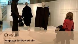  Presentation with museum exhibition - Cool new presentation design with london-february-17-2017-garments backdrop and a coral colored foreground