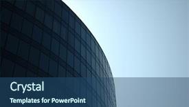  Presentation with modern building - Cool new theme with london financial center - modern building curves backdrop and a ocean colored foreground