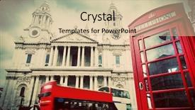  Presentation with red telephone - Colorful slide deck enhanced with london in vintage retro style backdrop and a lemonade colored foreground