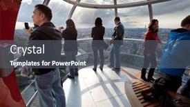  Presentation with bird eye view - Theme featuring london-june-10-unidentified-tourists background and a  colored foreground