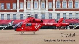  Presentation with ambulance - PPT theme having london-june-11-london-s background and a coral colored foreground