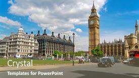  Presentation with democracy - Audience pleasing presentation design consisting of london-june-5-people backdrop and a coral colored foreground