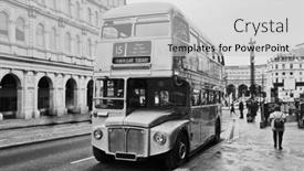  Presentation with bus - Audience pleasing PPT theme consisting of london-may-06-classic-routemaster backdrop and a light gray colored foreground