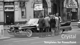  Presentation with music rock roll - Audience pleasing presentation theme consisting of london-may-15-music-fans backdrop and a  colored foreground