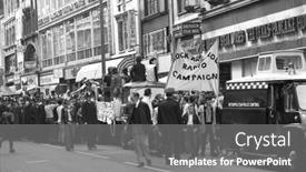  Presentation with music rock roll - Amazing PPT theme having london-may-15-music-fans backdrop and a  colored foreground