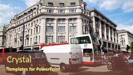  Presentation with circus - Amazing PPT theme having london-may-21-typical-london backdrop and a tawny brown colored foreground