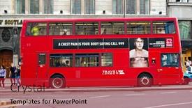  Presentation with old london - Presentation theme featuring with a new life background and a ocean colored foreground