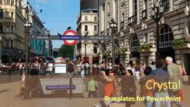  Presentation with circus - Presentation theme consisting of london-may-24-people background and a tawny brown colored foreground