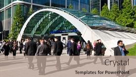  Presentation with london underground - Cool new PPT layouts with london-may-27-people-entering backdrop and a mint green colored foreground