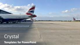  Presentation with airport terminal - Slide deck having london-may-9-2017-british background and a gray colored foreground