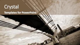  Presentation with london - Colorful presentation enhanced with london millenium footbridge seen from below backdrop and a coral colored foreground