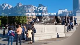  Presentation with lions - Cool new presentation with london-november-1-tourists backdrop and a teal colored foreground