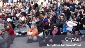  Presentation with protest - Colorful PPT theme enhanced with london-oct-23-anti-capitalist backdrop and a dark gray colored foreground