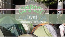  Presentation with cities - PPT layouts consisting of london-oct-23-anti-capitalist background and a gray colored foreground