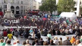  Presentation with cities - Theme with london-oct-23-anti-capitalist background and a tawny brown colored foreground