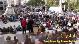  Presentation with cities - Slide deck with london-oct-23-anti-capitalist background and a tawny brown colored foreground