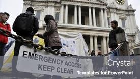  Presentation with stock exchange - Amazing PPT theme having london-october-27-since-october backdrop and a gray colored foreground