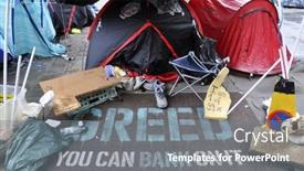 Presentation with stock exchange - Audience pleasing theme consisting of london-october-27-since-october backdrop and a gray colored foreground