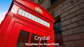  Presentation with old telephone - Slide deck featuring london old red telephone box in england background and a tawny brown colored foreground
