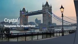  Presentation with london - PPT layouts enhanced with london over thames river background and a ocean colored foreground
