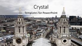  Presentation with paul - Colorful presentation theme enhanced with river themes - london panorama from st paul backdrop and a sky blue colored foreground