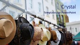  Presentation with england - PPT layouts having london portobello road market vintage hats in uk england background and a sky blue colored foreground