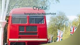  Presentation with london - Presentation theme with london red double deck bus background and a sky blue colored foreground