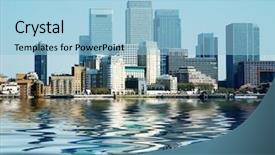  Presentation with london buildings and streets view - Colorful slide deck enhanced with london reflected in the river backdrop and a light blue colored foreground